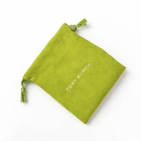 Tory Burch Jewelry - Tory Burch Green Fabric Drawstring Jewelry Pouch Bag for Necklace Bracelet Ring